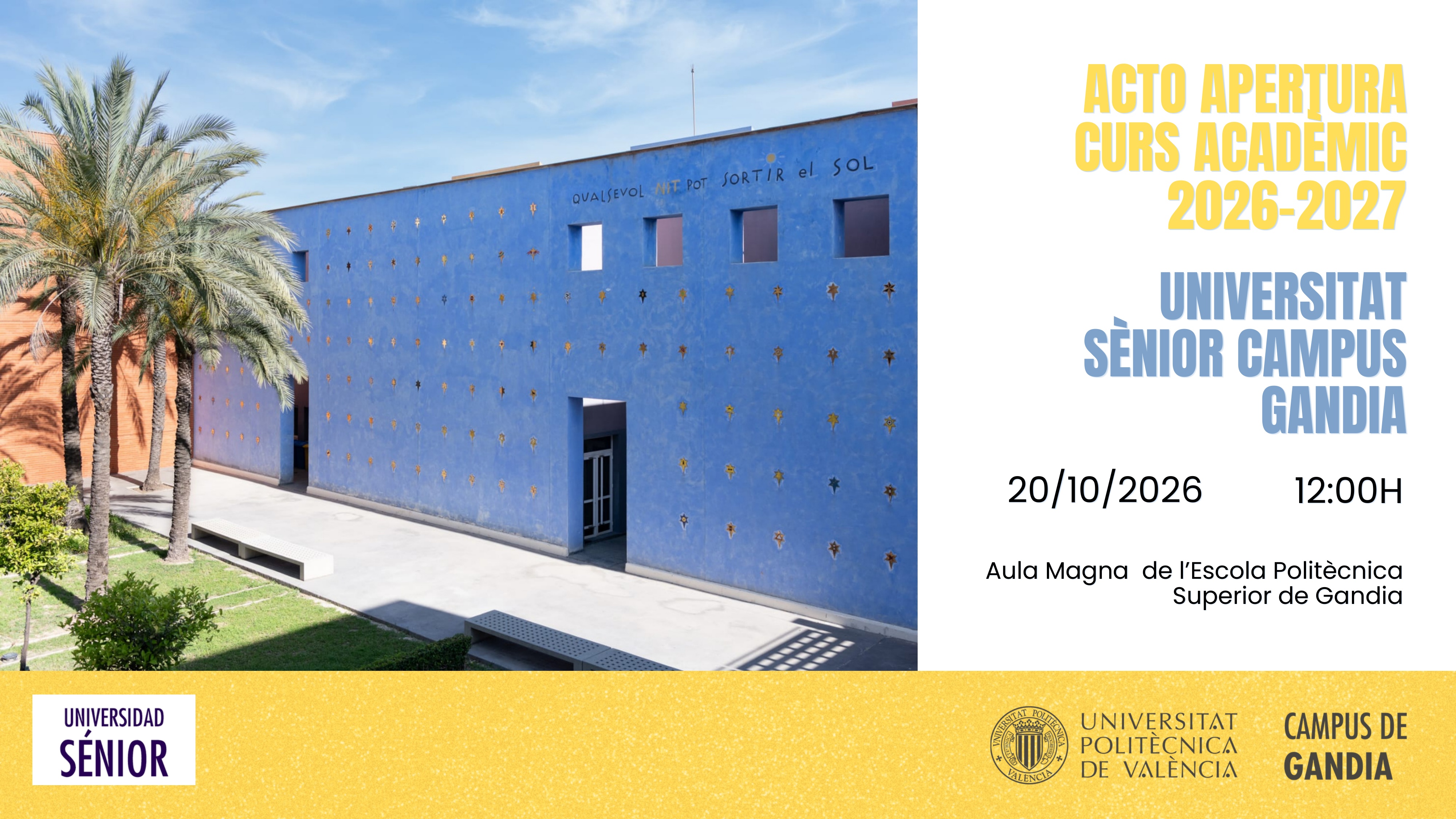 APERTURA CURSO ACAD�MICO 26-27 GAND�A